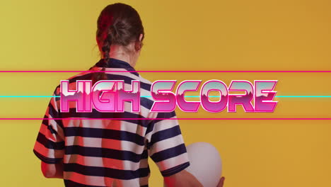 Animation-of-high-score-text-over-neon-pattern-caucasian-rugby-player