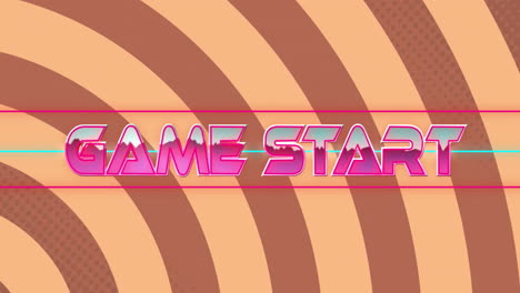 Animation-of-game-start-text-over-circles-on-orange-background