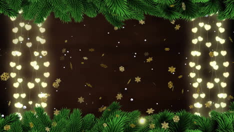 Animación-De-Luces-De-Hadas-Sobre-Ramas-De-árboles-De-Navidad-En-El-Fondo-Del-Paisaje-Invernal