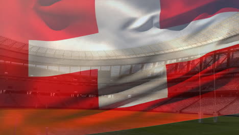Animation-of-waving-flag-of-switzerland-over-stadium