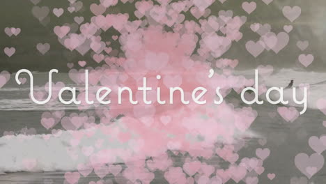 Animation-of-valentine's-day-text-over-pink-hearts