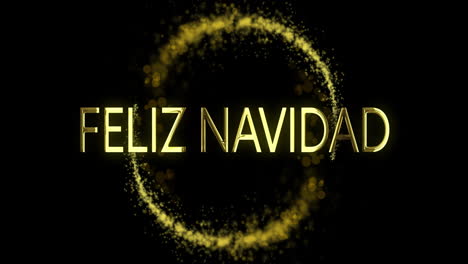 Animation-of-feliz-navidad-text-and-circle-of-light-trail-on-black-background