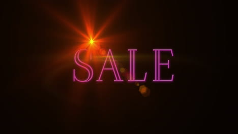 Animation-of-pink-neon-sale-text-with-orange-light-on-black-background