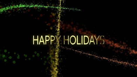 Animation-Von-Happy-Holidays-Text-Und-Lichtspuren-Auf-Schwarzem-Hintergrund