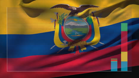 Animation-Der-Finanzdatenverarbeitung-über-Der-Flagge-Von-Kolumbien