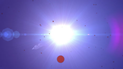 Animation-Eines-Hellen-Lichtstrahls-über-Einer-Rotierenden-Schneeflocke-Auf-Violettem-Hintergrund