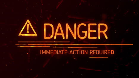 Animation-Von-Gefahrentext-Und-Ausrufezeichen-Auf-Dunklem-Hintergrund
