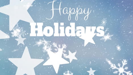 Animation-of-happy-holidays-text-over-stars-falling