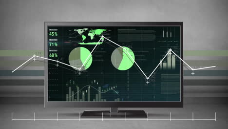 Animation-Der-Verarbeitung-Finanzieller-Daten-Auf-Einem-Fernsehbildschirm