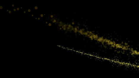 Animation-of-glowing-yellow-light-trial-with-copy-space-on-black-background