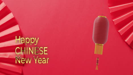 Animation-of-happy-chinese-new-year-ext-over-lanterns-and-chinese-pattern-on-red-background