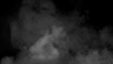 Animation-of-gray-smoke-trails-and-clouds-on-black-background