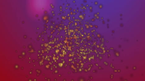 Animation-Von-Orangefarbenen-Und-Gelben-Kugeln-Auf-Violettem-Und-Rosa-Hintergrund