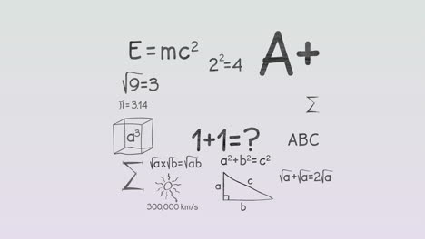 Animación-De-Ecuaciones-Matemáticas-Sobre-Fondo-Gris