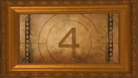 Animation-of-countdown-to-midnight-in-frame-on-brown-background