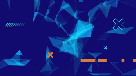 Animation-of-shapes-on-blue-background
