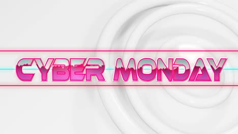 Animation-of-cyber-monday-text-over-circles-on-white-background