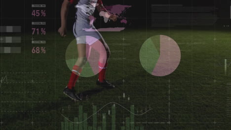 Animation-Der-Verarbeitung-Finanzieller-Daten-über-Einem-Kaukasischen-Männlichen-Fußballspieler
