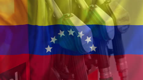 Animation-of-petrol-pumps-and-flag-of-venezuela
