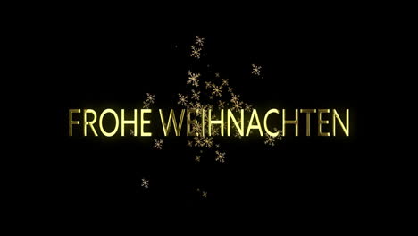 Animation-of-frohe-weihnachten-text-over-snowflakes-on-black-background-at-christmas