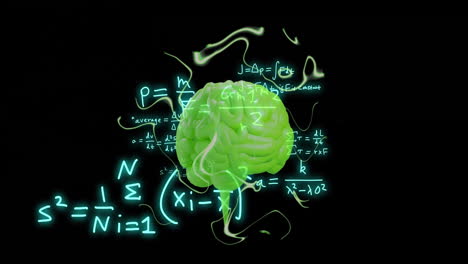 Animation-Des-Menschlichen-Gehirns-Und-Der-Mathematischen-Datenverarbeitung-Auf-Schwarzem-Hintergrund