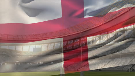 Animation-of-waving-flag-of-england-over-stadium