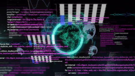 Animation-Von-Grafiken-Und-Datenverarbeitung-über-Ein-Globales-Netzwerk-Auf-Schwarzem-Hintergrund