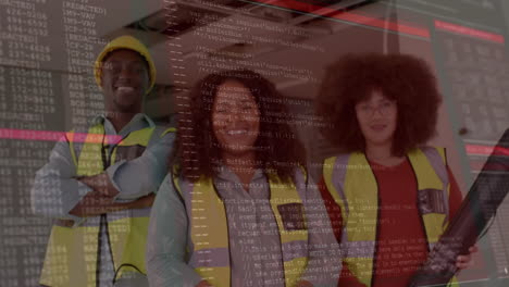 Animation-of-data-processing-over-diverse-engineers-in-hi-vis-vests