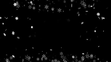 Animation-of-snow-falling-over-black-background-with-copy-space