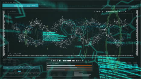 Animation-Eines-Kreisförmigen-Scanners-über-Dem-DNA-Netzwerk-Und-Der-Datenverarbeitung