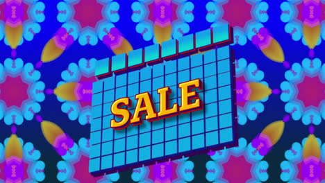 Animation-of-sale-text-over-colourful-shapes