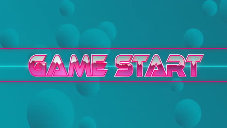 Animation-of-game-start-text-over-blue-shapes