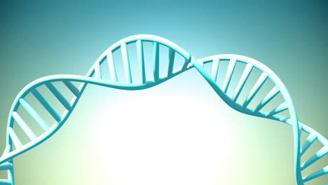 Animation-Eines-Sich-Drehenden-DNA-Strangs-Mit-Kopierraum-Auf-Grünem-Hintergrund