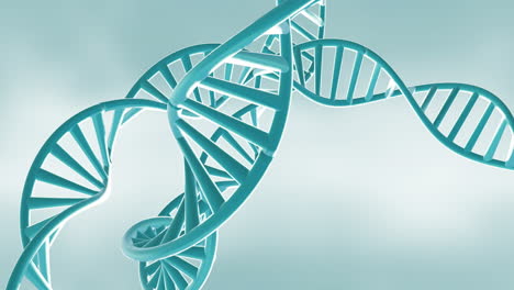 Animation-Von-Sich-Drehenden-DNA-Strängen-Mit-Kopierraum-Auf-Grünem-Hintergrund