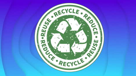 Animation-of-recycle-sign-on-blue-background