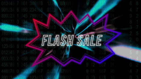 Animation-of-huge-sale-text-over-neon-pattern