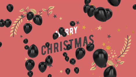 Animation-Von-Luftballons-Und-Sternen-über-Frohe-Weihnachten-Text-Auf-Rotem-Hintergrund