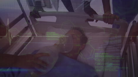 Verschiedene-Ärzte-Gehen-Mit-Patienten-Im-Bett-Mit-Sauerstoffmaske-über-Kardiograph-Und-Datenverarbeitung