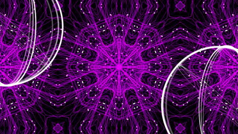 Animation-of-data-processing-over-purple-kaleidoscopic-pattern