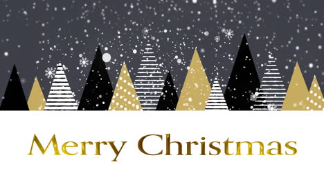 Animation-of-merry-christmas-text-over-snow-falling-in-winter-scenery