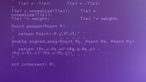 Animation-Der-Datenverarbeitung-über-Formen-Auf-Violettem-Hintergrund