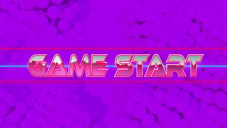 Animation-of-game-start-text-over-purple-shapes