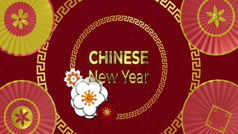 Animation-of-chinese-new-year-ext-over-chinese-pattern-on-red-background