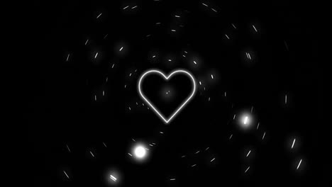 Animation-Des-Social-Media-Herzsymbols-über-Leuchtenden-Lichtern-Auf-Dunklem-Hintergrund