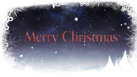 Animation-of-merry-christmas-text-over-winter-scenery-background