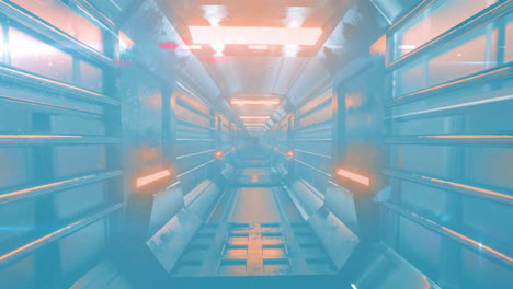 Animation-Eines-Digitalen-Tunnels-Auf-Blauem-Hintergrund