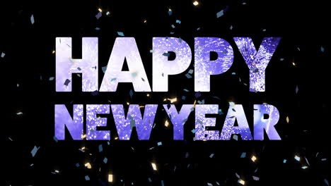 Animation-of-happy-new-year-text-and-confetti-on-black-background
