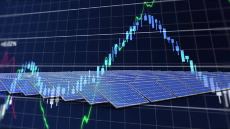 Animation-Der-Finanzdatenverarbeitung-über-Solarpaneele
