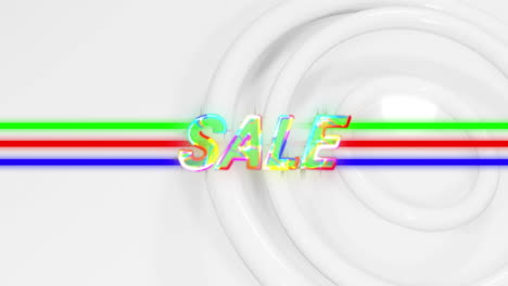 Animation-of-neon-sale-text-over-circles-on-white-background