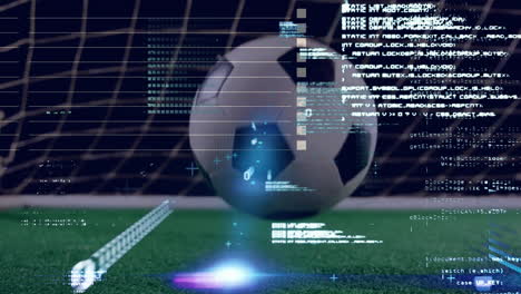 Animation-Der-Datenverarbeitung-über-Einen-Auf-Dem-Spielfeld-Aufprallenden-Fußball